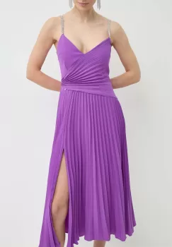 Nissa rochie culoarea violet, midi, evazati, RS14816 imagine