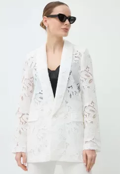 Nissa sacou culoarea alb, un singur rand de nasturi, neted, S14854 imagine