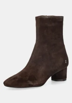 Nokwol cizme din piele intoarsa Alyssa Brown Suede culoarea maro, cu toc drept, Alyssa Brown Suede imagine