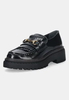 Nokwol mocasini de piele Perry Black Box culoarea negru, cu platforma, Perry Black Box imagine