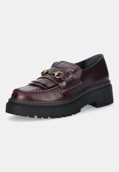 Nokwol mocasini de piele Perry Burgundy Leather culoarea bordo, cu platforma, Perry Burgundy Leather imagine