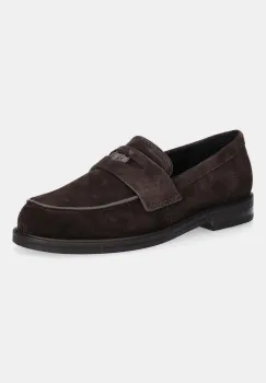 Nokwol mocasini din piele intoarsa Moto culoarea maro, cu toc plat, Moto imagine