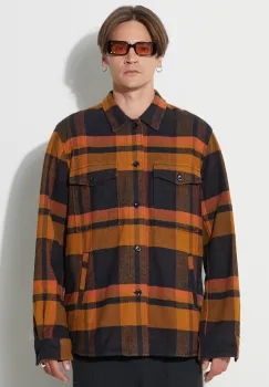 Norse Projects camasa din bumbac Julian Organic Heavy Twill Overshirt barbati, culoarea galben, cu guler clasic, relaxed N40.0629.7004 imagine