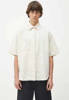 Norse Projects camasa Mo Oversized Fil Coupe SS Shirt culoarea bej, cu guler clasic, relaxed, N40.0830.0957 imagine