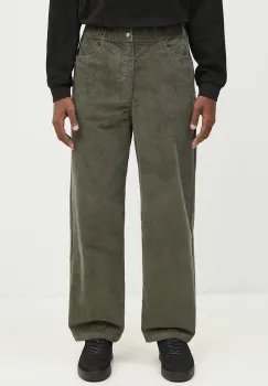 Norse Projects pantaloni de catifea cord Ragnar Relaxed Solotex Corduroy Pant culoarea verde, N25.0410.8098 imagine
