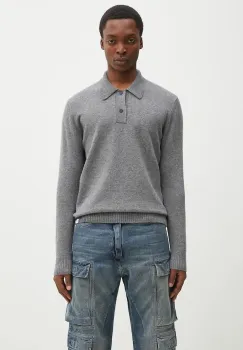 Norse Projects pulover de lana Norse Standard Merino Lambswool Polo barbati, culoarea gri, N45.0621.1500 imagine