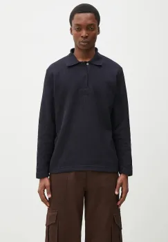 Norse Projects pulover Ruben Double Face LS Polo barbati, culoarea bleumarin, N10.0214.7004 imagine