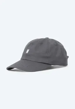 Norse Projects sapca de baseball din bumbac culoarea gri, uni N80.0001.1072-1072 imagine