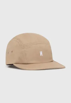 Norse Projects sapca de baseball din bumbac Twill 5 Panel Cap culoarea bej, neted, N80.0126.0966 imagine