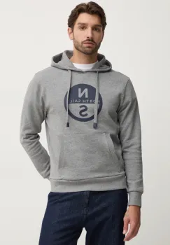 North Sails bluza barbati, culoarea gri, cu gluga, cu imprimeu, 691258 imagine