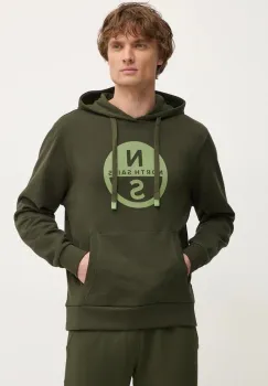 North Sails bluza barbati, culoarea verde, cu gluga, cu imprimeu, 691258 imagine