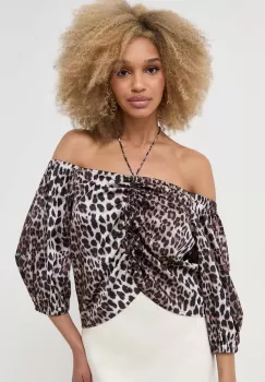 Notes du Nord bluza femei, culoarea maro, modelator imagine