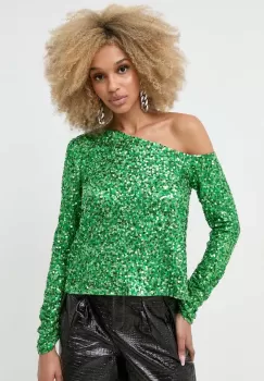 Notes du Nord bluza femei, culoarea verde, neted imagine
