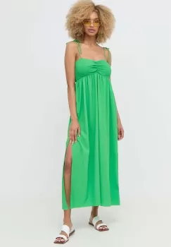 Notes du Nord rochie Carrie culoarea verde, maxi, evazati imagine
