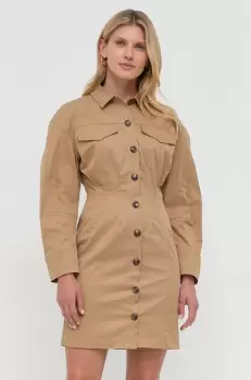 Notes du Nord rochie culoarea bej, mini, mulata imagine