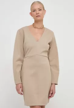 Notes du Nord rochie culoarea bej, mini, mulata imagine