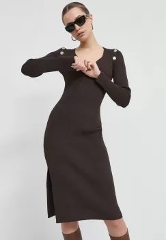 Notes du Nord rochie culoarea maro, mini, mulata imagine