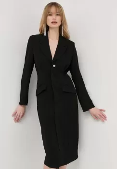 Notes du Nord rochie culoarea negru, midi, drept imagine