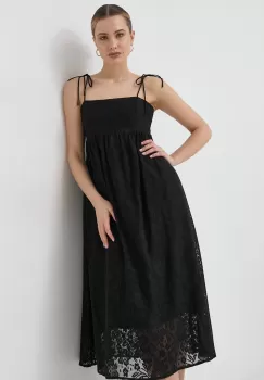 Notes du Nord rochie culoarea negru, midi, evazati imagine