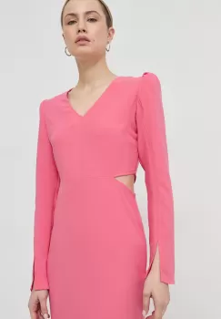 Notes du Nord rochie culoarea roz, maxi, drept imagine