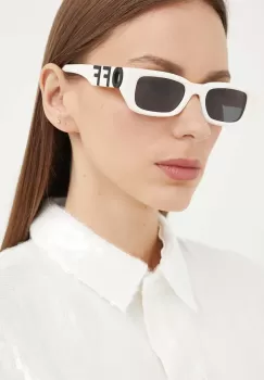 Off-White ochelari de soare femei, culoarea alb, OERI124_490107 imagine