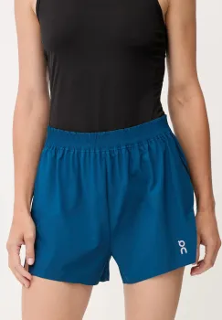 ON running pantaloni scurti de alergare culoarea bleumarin, uni, high waist, 1WF10333536 imagine