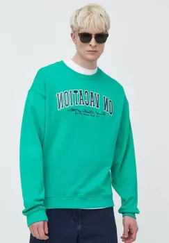 On Vacation bluza College culoarea verde, cu imprimeu, OVC S37 imagine