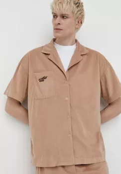 On Vacation camasa Corduroy barbati, culoarea bej, relaxed, OVC SH11 imagine