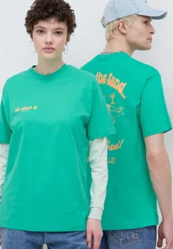 On Vacation tricou din bumbac Beach Day culoarea verde, cu imprimeu, OVC T145 imagine