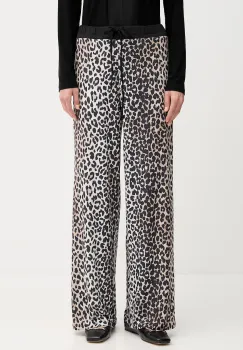 OUI pantaloni culoarea negru, lat, high waist, 93782 imagine