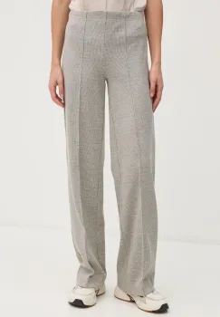 OUI pantaloni femei, culoarea bej, drept, high waist, 88767 imagine