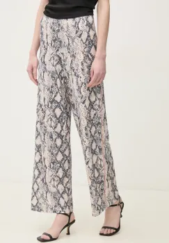 OUI pantaloni femei, culoarea bej, drept, high waist, 91761 imagine