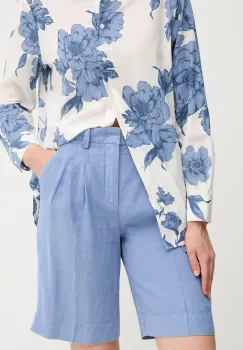 OUI pantaloni scurti din in neted, high waist, 92922 imagine