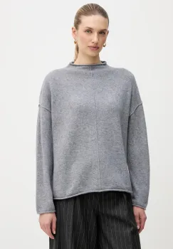 OUI pulover din amestec de lana culoarea gri, cu turtleneck, 96148 imagine