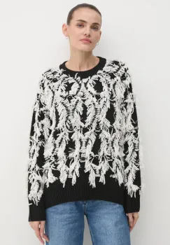 OUI pulover din amestec de lana femei, culoarea alb, calduros, 90176 imagine