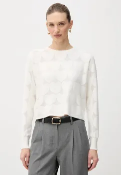 OUI pulover din amestec de matase culoarea bej, light, 96105 imagine