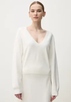 OUI pulover femei, culoarea alb, 91125 imagine