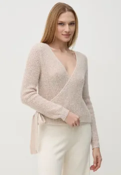 OUI pulover femei, culoarea bej, 91106 imagine