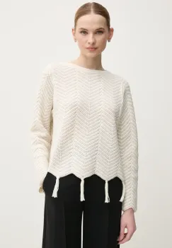 OUI pulover femei, culoarea bej, 91935 imagine