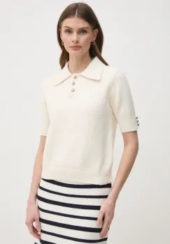 OUI pulover femei, culoarea bej, 91943 imagine