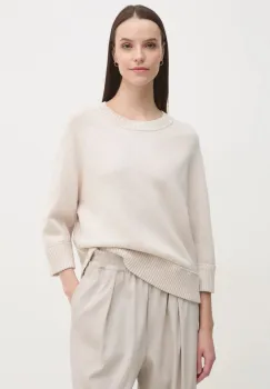 OUI pulover femei, culoarea bej, calduros, 90800 imagine