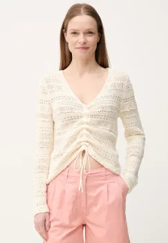 OUI pulover femei, culoarea bej, calduros, 92216 imagine