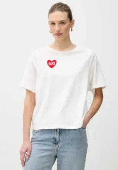 OUI tricou din bumbac culoarea alb, 96046 imagine