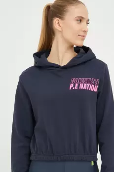P.E Nation bluza femei, culoarea albastru marin, cu imprimeu imagine