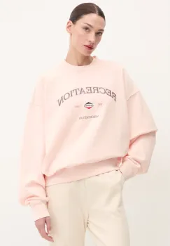 P.E Nation bluza Recreation femei, culoarea roz, cu imprimeu, 244F404 imagine