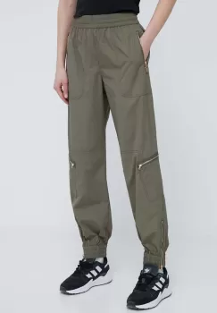 P.E Nation pantaloni de trening culoarea verde, neted imagine