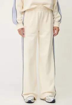 P.E Nation pantaloni de trening din bumbac Align culoarea bej, cu imprimeu, 253P173 imagine