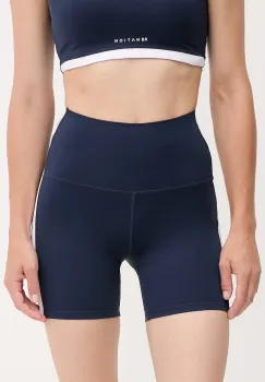 P.E Nation pantaloni scurti de antrenament Highgate 5 culoarea bleumarin, cu imprimeu, high waist, 252S087 imagine