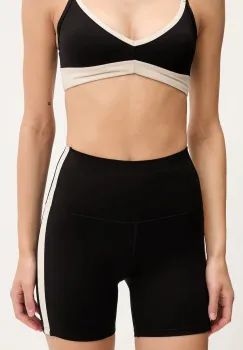 P.E Nation pantaloni scurti de antrenament Highgate 5 culoarea negru, cu imprimeu, high waist, 252S087 imagine