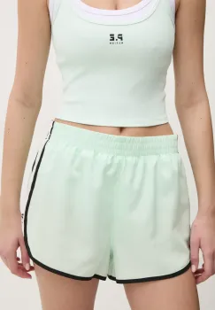P.E Nation pantaloni scurti de antrenament Preset culoarea alb, cu imprimeu, high waist, 243S252 imagine